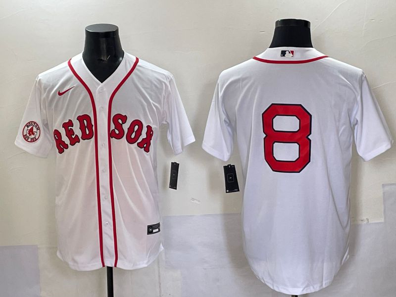 Men Boston Red Sox #8 No Name White Game 2025 Nike MLB Jersey style 005->boston red sox->MLB Jersey